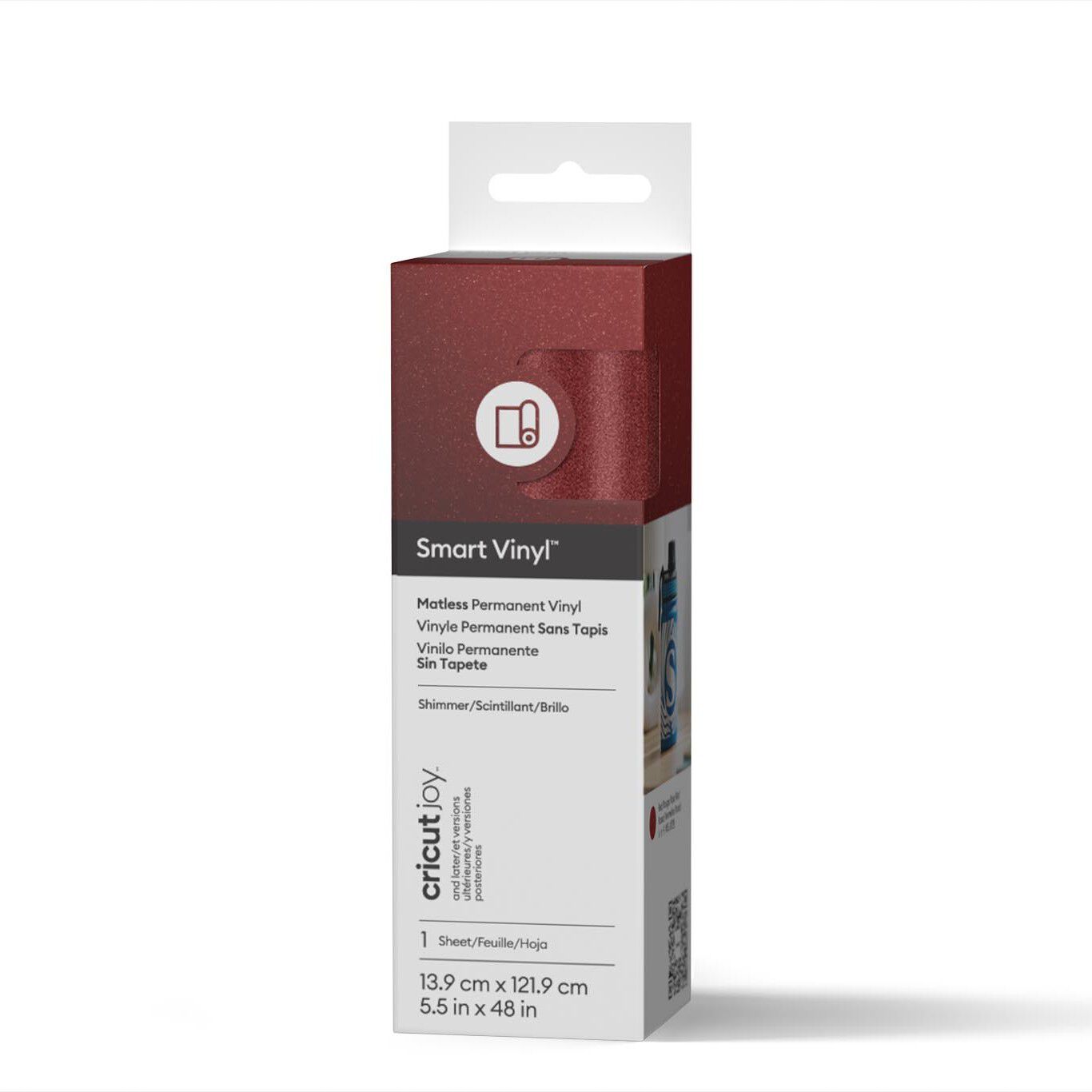 Cricut Joy Smart Vinyl Schimmer Permanentes Vinyl Ohne Schneidematte, Rot | Red