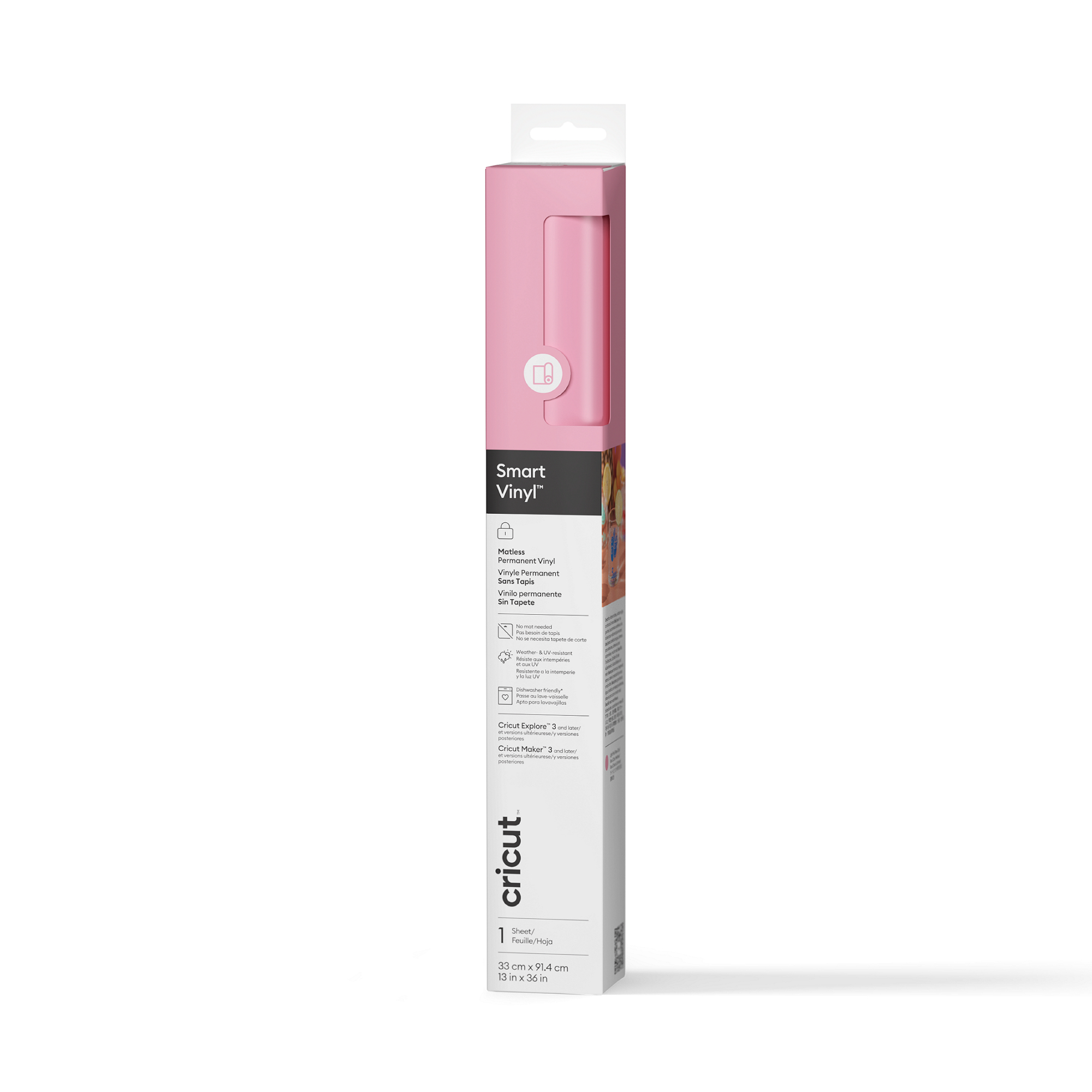 Smart Vinyl – Permanentes Vinyl Ohne Schneidematte (0,9 M / 3 Fuß), Hellrosa