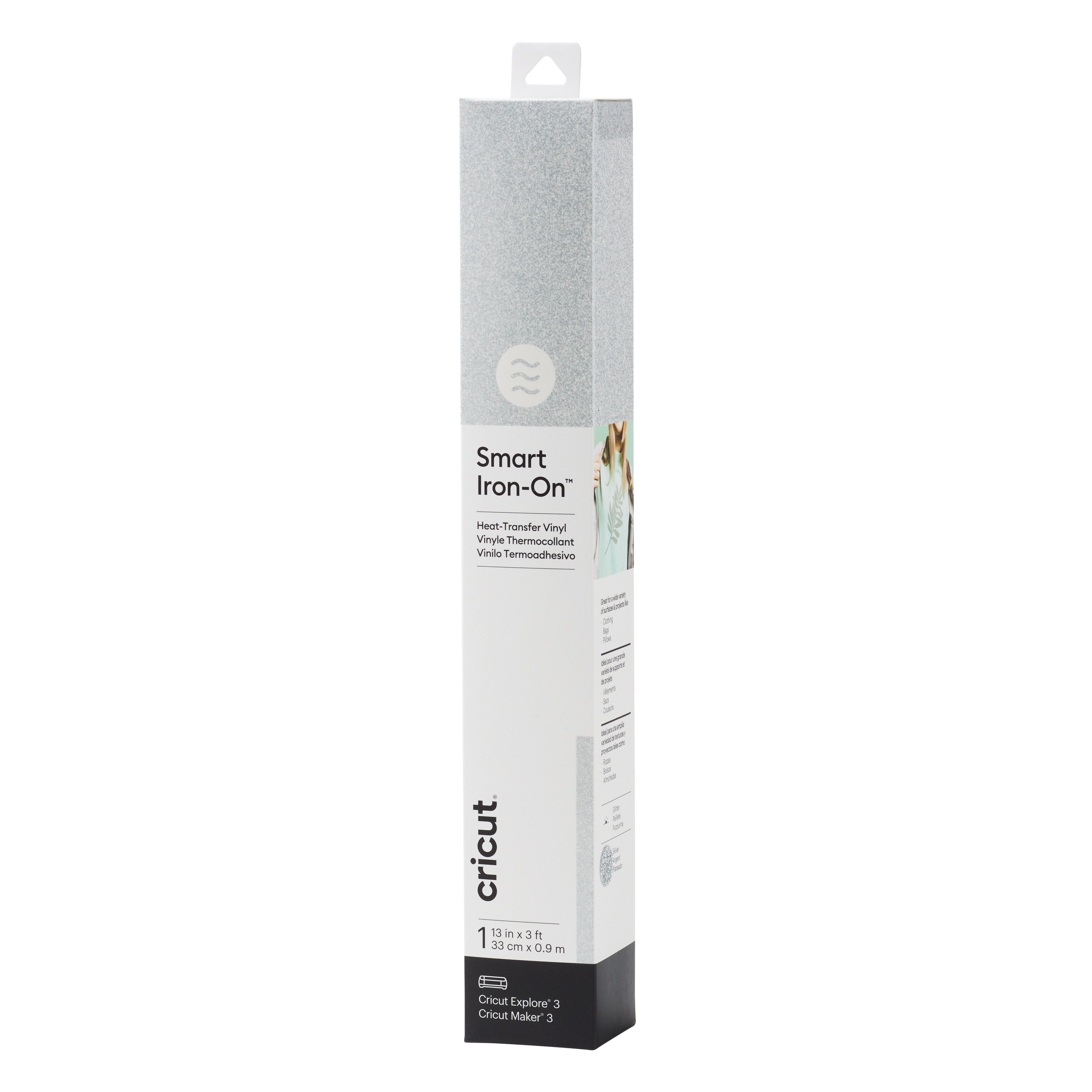 Cricut Smart Iron On Glitter Matless Heat Transfer Vinyl (3 ft) | Silver
