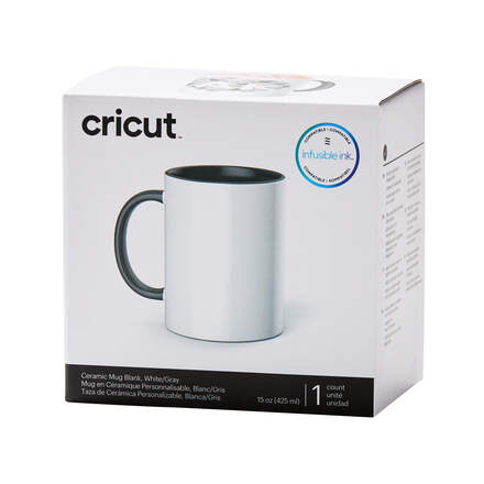 Keramikbecher-Rohling, Weiß/Grau – 425 ml/15 oz. (1 Stück) Keramikbecher-Rohling, Weiß/Grau – 425 ml/15 oz. (1 Stück)