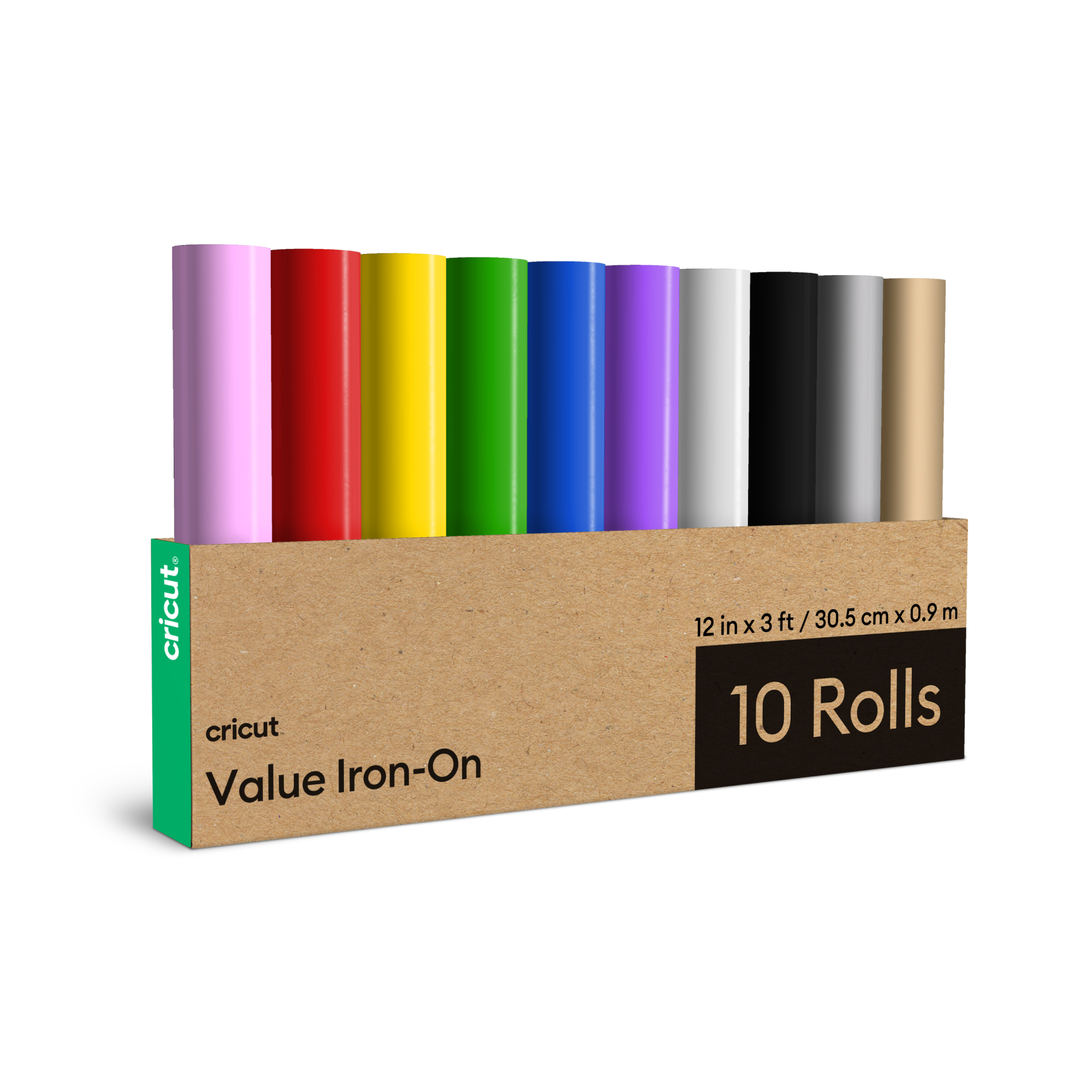 Cricut™ Value Iron|On | Rainbow Sampler | 12 in x 3 ft (10 Count)
