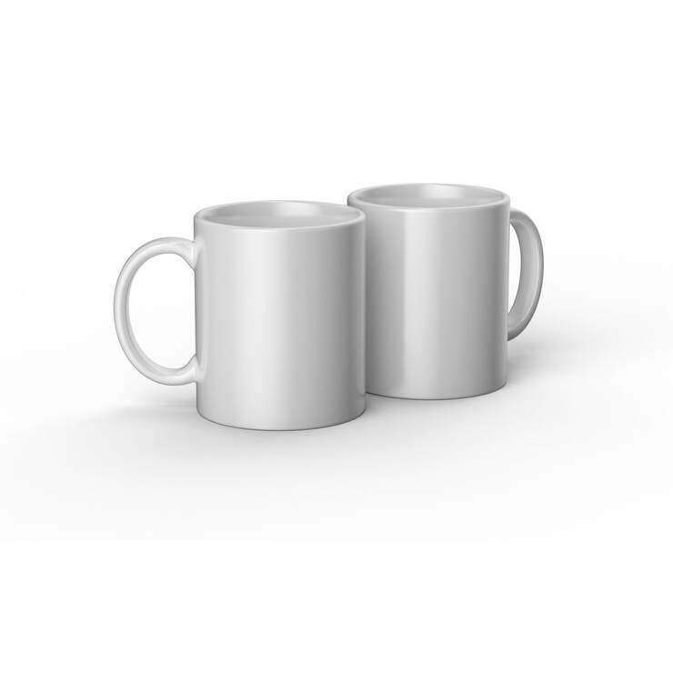 Mug en céramique personnalisable, Blanc - 340 ml (2 unités)