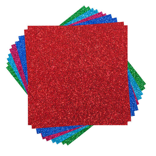 Glitzer-Karton-Sampler, Kräftige Farben – 30,5 cm x 30,5 cm (12” x 12”)