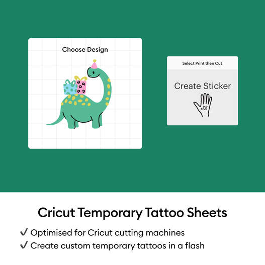Cricut&trade; Printable Temporary Tattoo Sheets &ndash; A4 (8 ct), Transparent