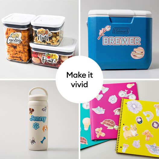 Bedruckbares, wasserfestes, holografisches Aufkleberset&nbsp;&ndash; A4 (5&nbsp;Stk.), Wei&szlig;