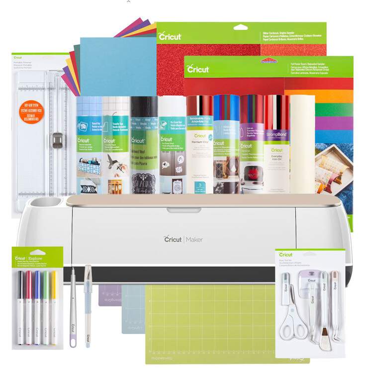 Cricut Maker® + Everything Materials Bundle, Champagne Cricut Maker® + Everything Materials Bundle, Champagne