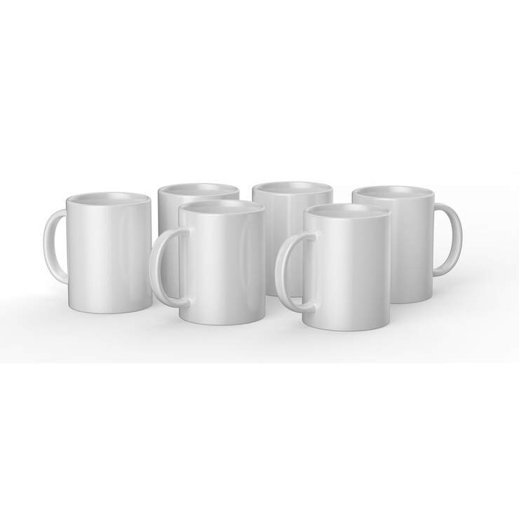Ceramic Mug Blank, White - 15 oz/440 ml (6 ct)