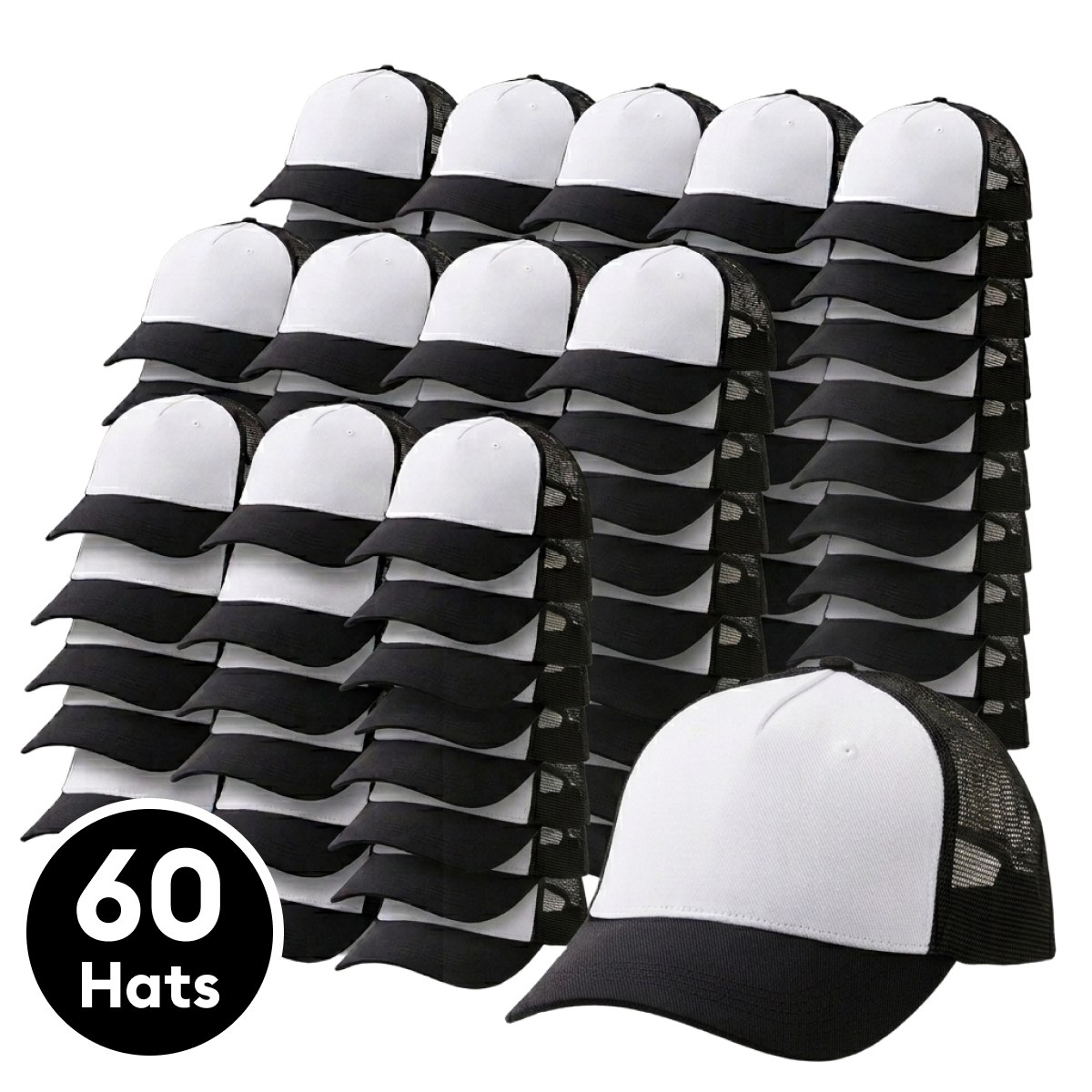 Cricut Trucker-Cap, Schwarz/weiß (60 Stk.)
