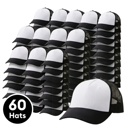Cricut Trucker Hat, Black/White - (60ct)