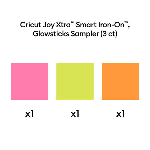 Cricut Joy Xtra&trade; Smart Iron-On&trade; Heat Transfer Vinyl Sampler, Glow Sticks (3 ct)