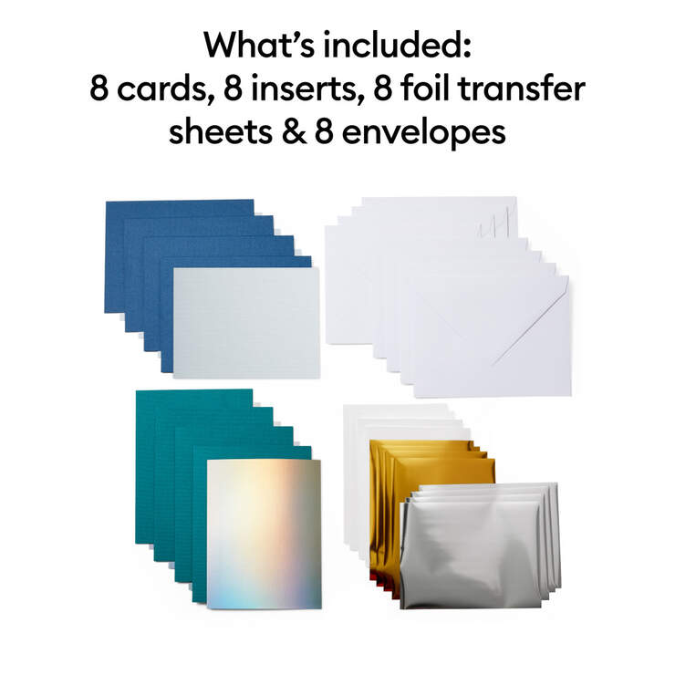 Cricut Joy™ Foil Transfer Insert Cards, Blue Lagoon Sampler - A2