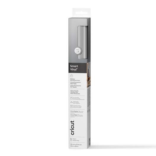 Smart Vinyl&trade; Matte Metallic Matless Permanent Vinyl (3 ft) - Silver