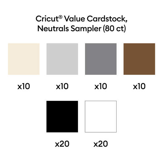 Papier cartonn&eacute; &eacute;conomique, collection Neutrals - A4 (80 unit&eacute;s)