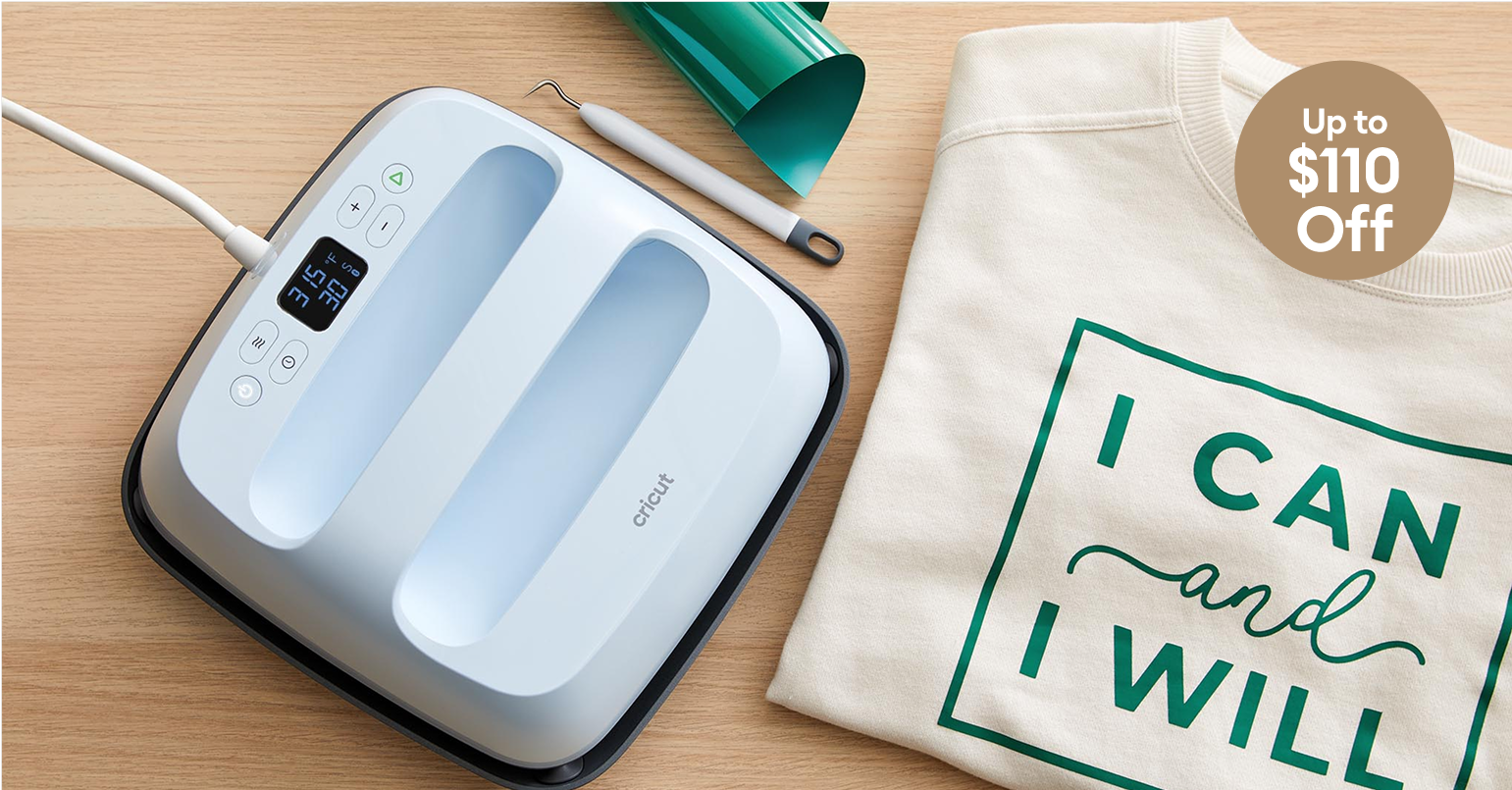 Save up to $110 on a heat press.