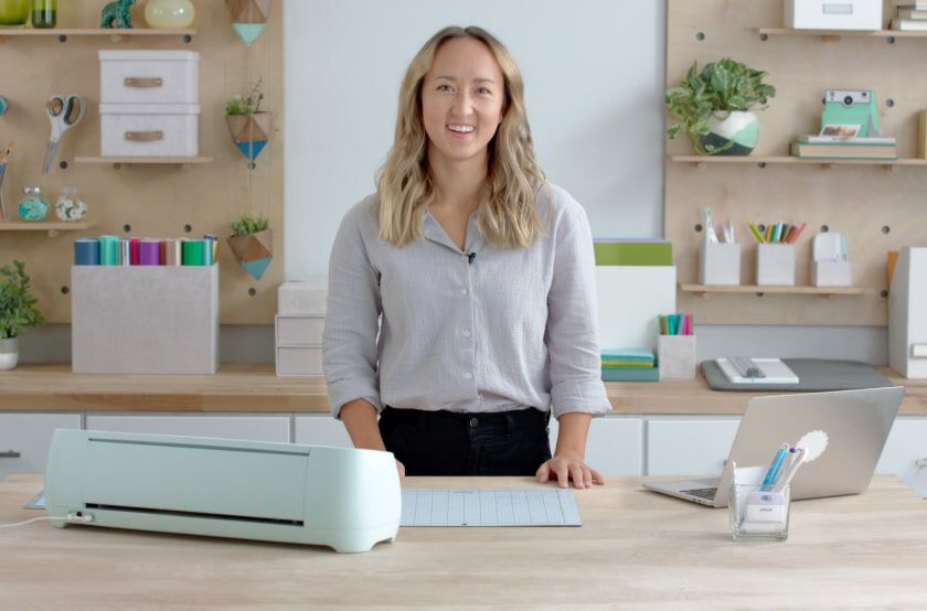 An instructor teaching how to use Cricut products.