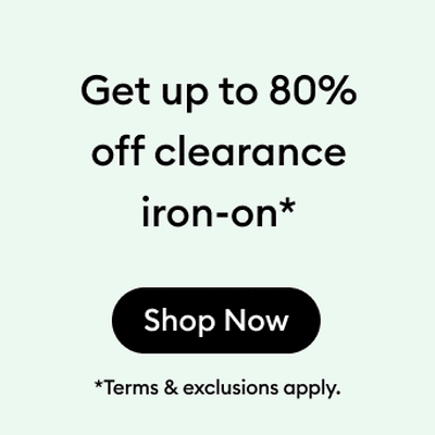 Get up to 80% off select iron-on