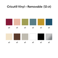 Cricut® Vinyl – Removable, Essentials Sampler (12 ct)