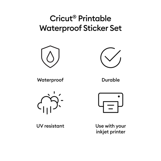 Cricut Die Cutting Printable Waterproof Holographic Sticker Set, White (2010349)