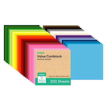 Cricut&reg; Value Cardstock, Rainbow Sampler - 12 in x 12 in (120 ct)