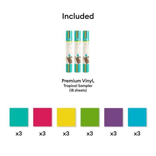 Cricut® Premium Vinyl Tropical Sampler - Removable (18 ct)