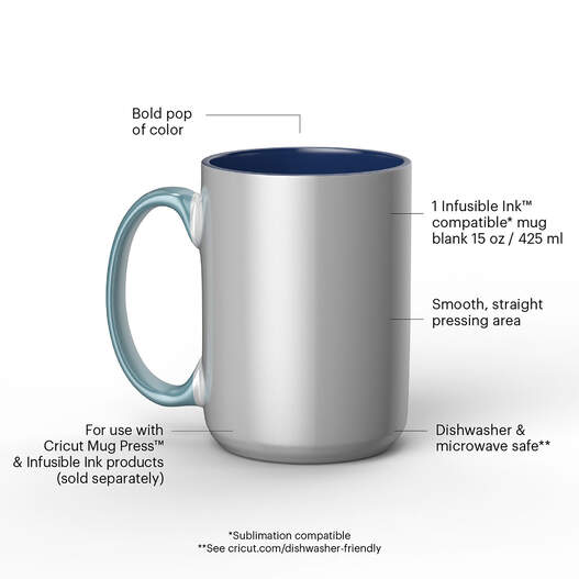 Cricut Blank White Ceramic Mug - 15 oz/425 ml (6 ct)