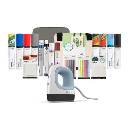 Cricut EasyPress Mini™, Zen Blue + Essentials Iron -On Bundle