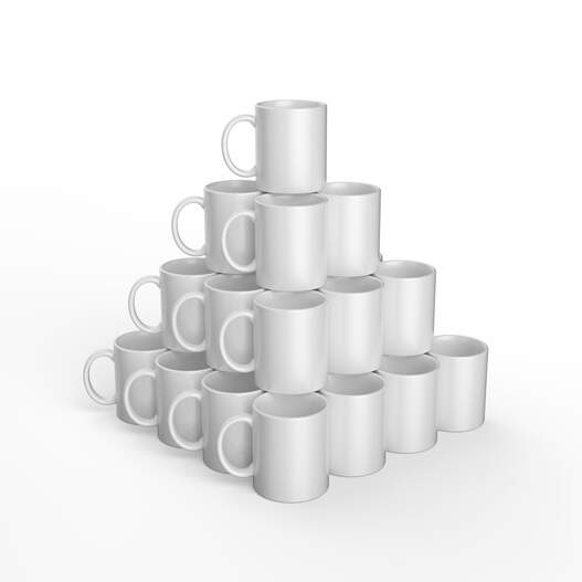 Ceramic Mug Blank, White - 12 oz/340 ml (36 ct)