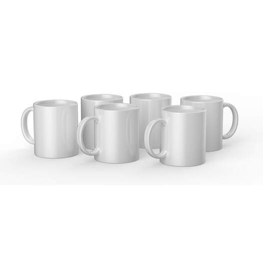 Cricut White Ceramic Mug Blank 12 oz/340 ml, 6Pack