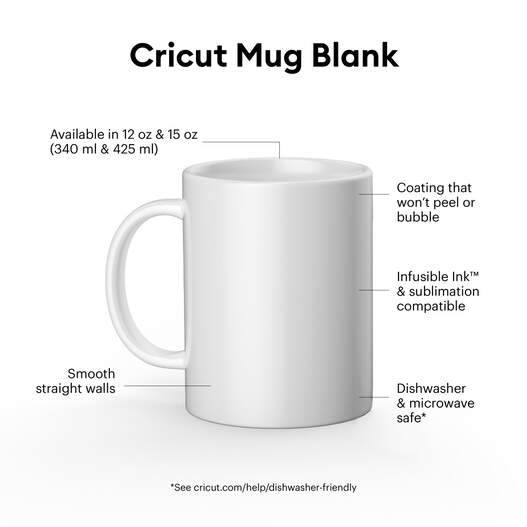 Stackable Ceramic Mug Blank, White - 10 oz/300 ml (4 ct)