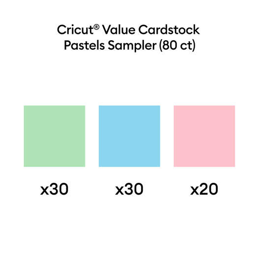 Value Cardstock, Pastels Sampler - 8.5 in x 11 in (80 ct) Value Cardstock, Pastels Sampler - 8.5 in x 11 in (80 ct)