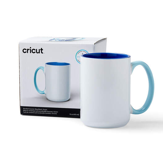 Cricut Ceramic Coffee Mug Sublimation Blank White - 15 oz/425 ml Pack 2  Bundle