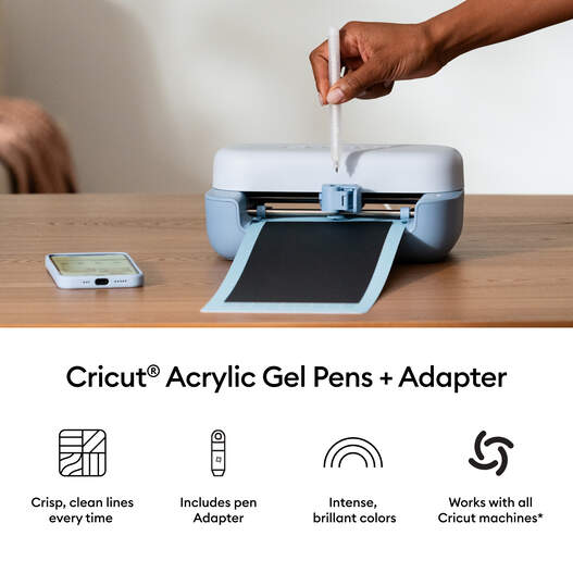 Cricut Acrylic Gel Pens, 1.0 mm (3 ct) + Adapter