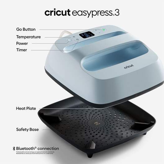 Cricut EasyPress™ 3, - 9" x 9" + Everything Iron-On Bundle