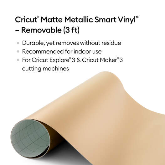 Cricut Smart Removable Vinyl (13in x 3ft Black) for Explore and Maker 3 -  Matless cutting for long cuts up to 12ft 3 FT Vinyl Black