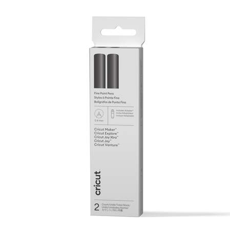 Cricut&reg; Fine Point Pens 0.4 mm, Black (2 ct) + Adapter