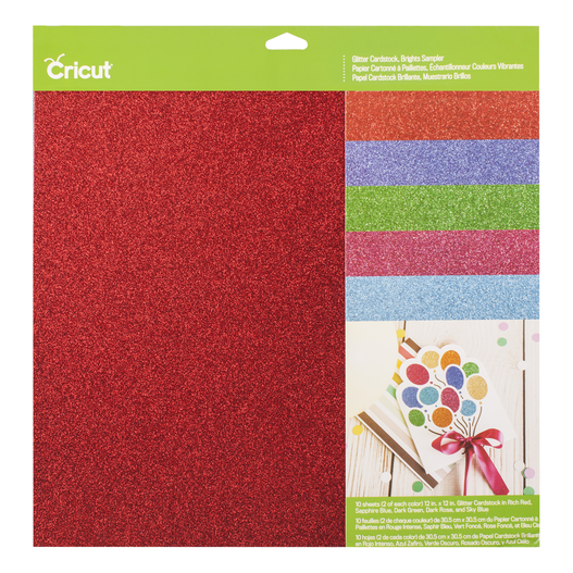 SANZIX Glitter Cardstock Paper 110lb. 300 GSM - 30 Sheets - 3 Colors - 12x12 Inches Heavyweight Glitter Paper, Cardstock for Cricut