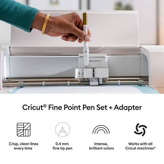 Cricut&reg; Fine Point Pens 0.4 mm, Ultimate Sampler (30 ct) + Adapter