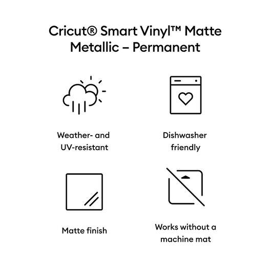 Cricut Smart Vinyl Matte Metallic Permanent Roll - 3 ft