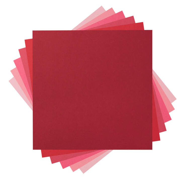 Cardstock Sampler, Red Tones  - 12" x 12"