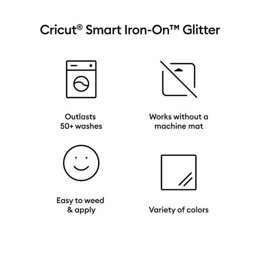 Smart Iron-On, Glitter, White 5 ft
