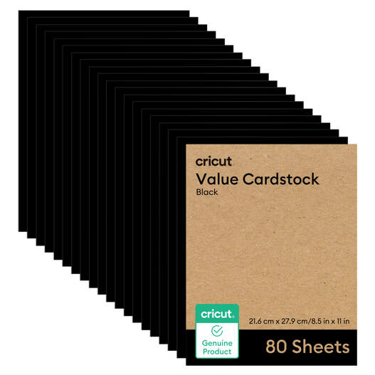 Cricut&reg; Value Cardstock, Black - 8.5 in x 11 in (80 ct)
