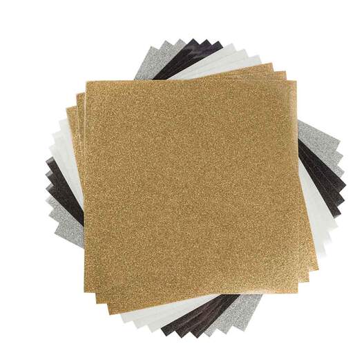 4 Sheets Bundle Glitter Heat Transfer Vinyl Heat Press Cricut Film