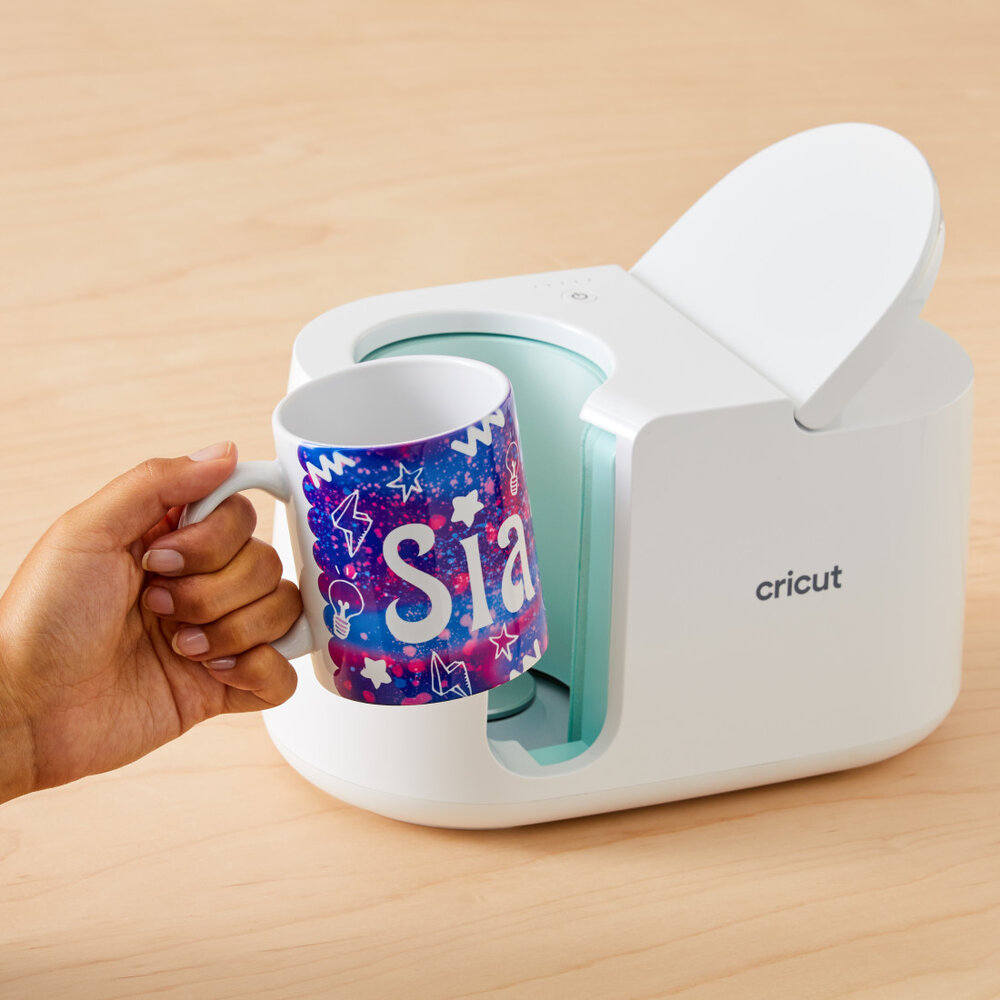 Cricut Mug Press personalizando taza blanca Cricut 15 oz
