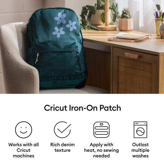 Iron-on Patch, Blue Denim Tones, 4 in x 6 in (16)