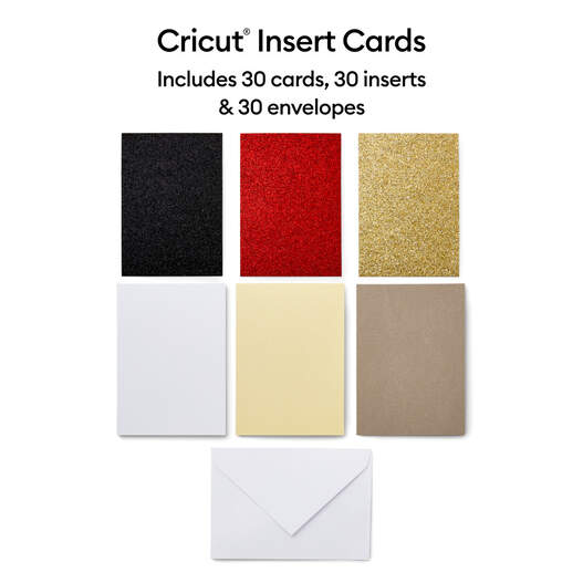Cricut Insert Cards Glitz and Glam Sampler, R10 42 Ct, R40 30 Ct, S40 35  Ct