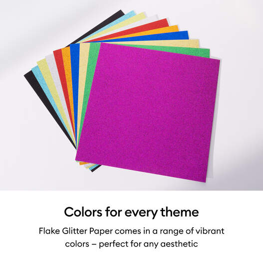 Cricut&reg; Flake Glitter Paper, Rainbow Sampler - 12 in x 12 in (20 ct)