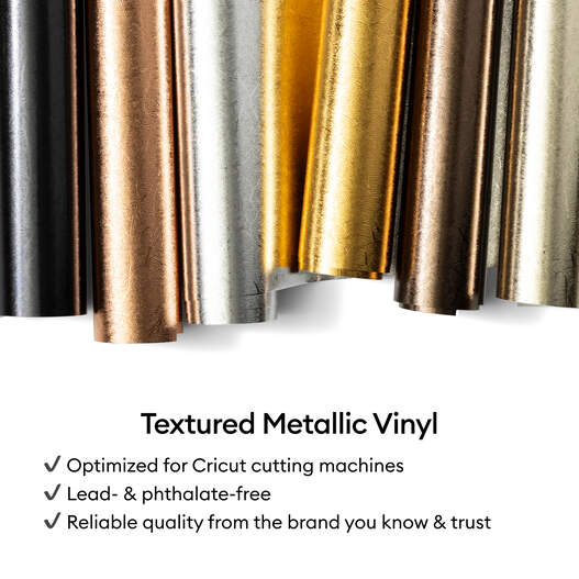 Cricut® Textured Metallic Vinyl – Permanent, Luxe Sampler - 12 in x 12 in (6 ct)