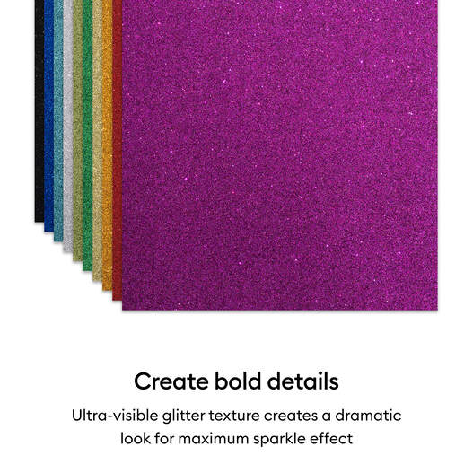 Cricut&reg; Flake Glitter Paper, Rainbow Sampler - 12 in x 12 in (20 ct)
