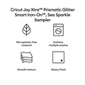 Cricut Joy Xtra™ Prismatic Glitter Smart Iron-On™, Sea Sparkle Sampler (3 ct)