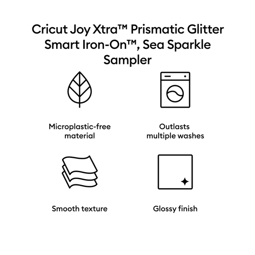 Cricut Joy Xtra Prismatic Glitter Iron-On, Sea Sparkle Sampler Cricut Joy Xtra Prismatic Glitter Iron-On, Sea Sparkle Sampler